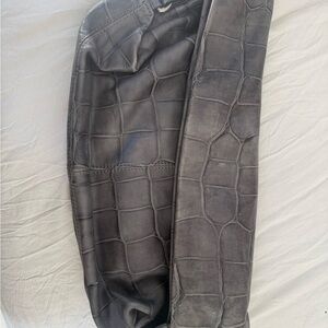 Club Monaco Gray Croc-Embossed Clutch
